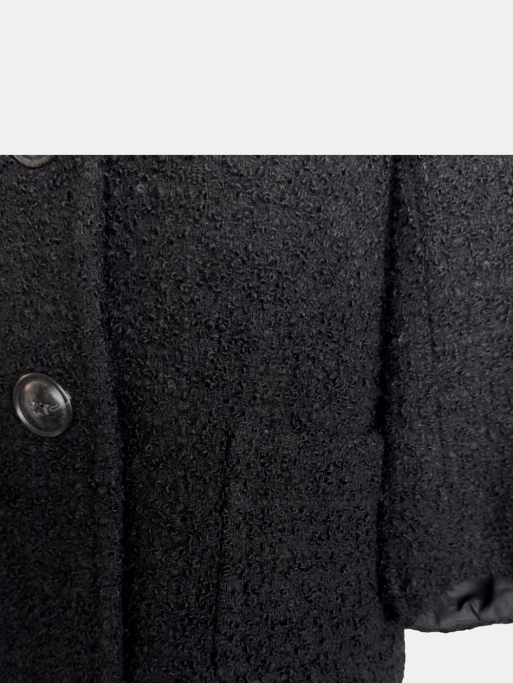 J.Crew Black Bouclé Wool-Blend Cropped Blazer – Peter Pan Collar – Size 8 - Picture 11 of 12